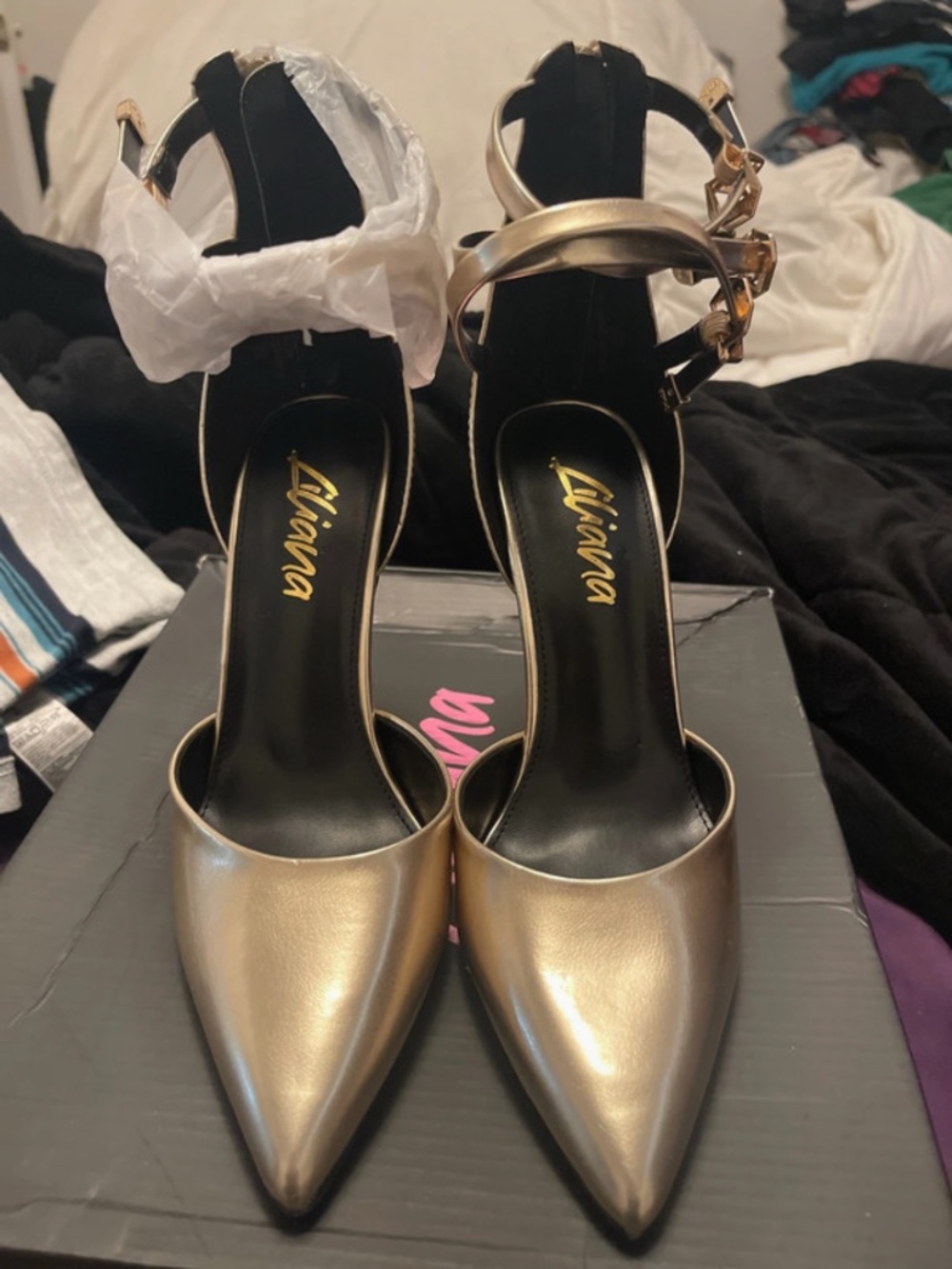 Gold Liliana heels